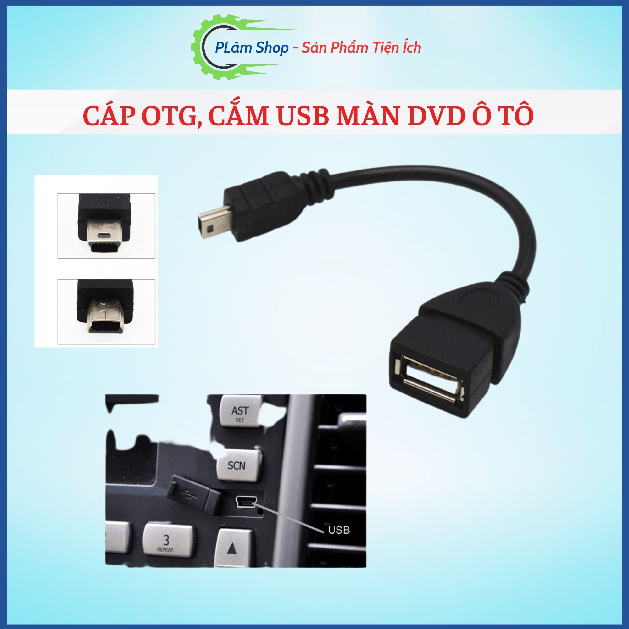 Cáp OTG USB to Mini USB
