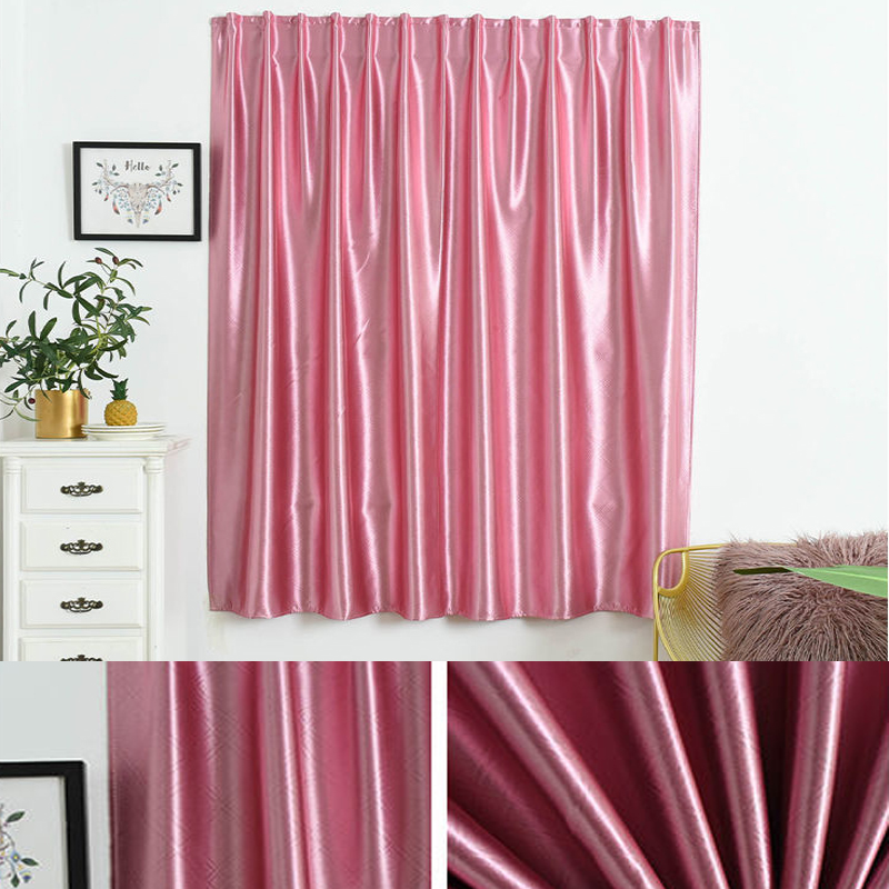 Rèm Trang Trí Nhà Cửa Tự Dính Màu Trơn Tối 100% Rèm Nhỏ Cửa Sổ Phòng Ngủ Được Thiết Kế Hiện Đại Màu Xanh Lam Langsir Miễn Phí Lắp Đặt