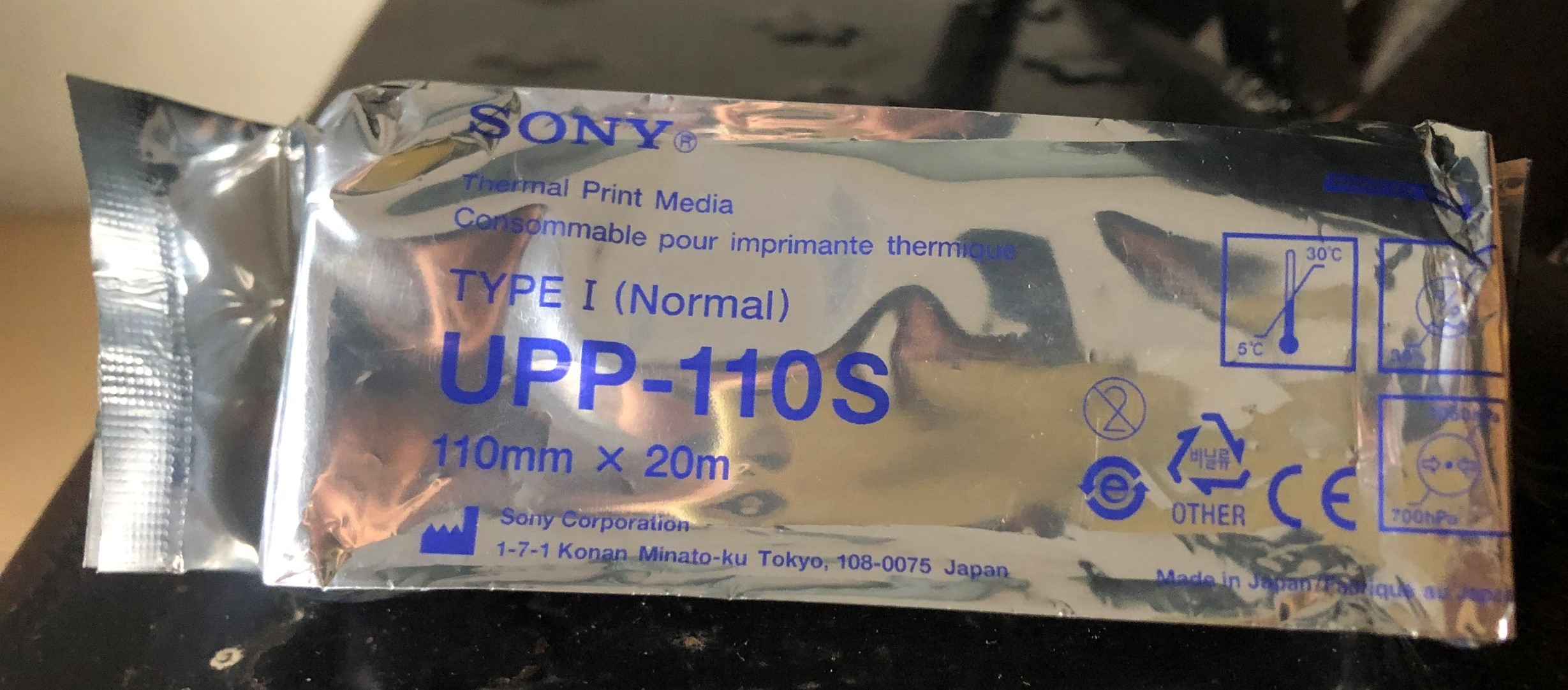 Giấy In Siêu Âm Y Tế Sony UPP-110S – Khổ 110mm x 20m, Cho Máy In Siêu Âm
