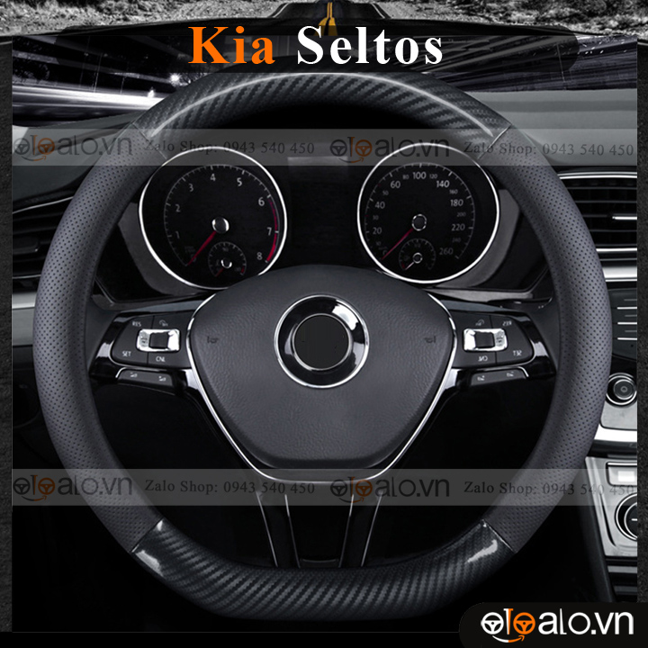 Bọc vô lăng xe ô tô Kia Seltos Da PU CAO CẤP - OTOALO