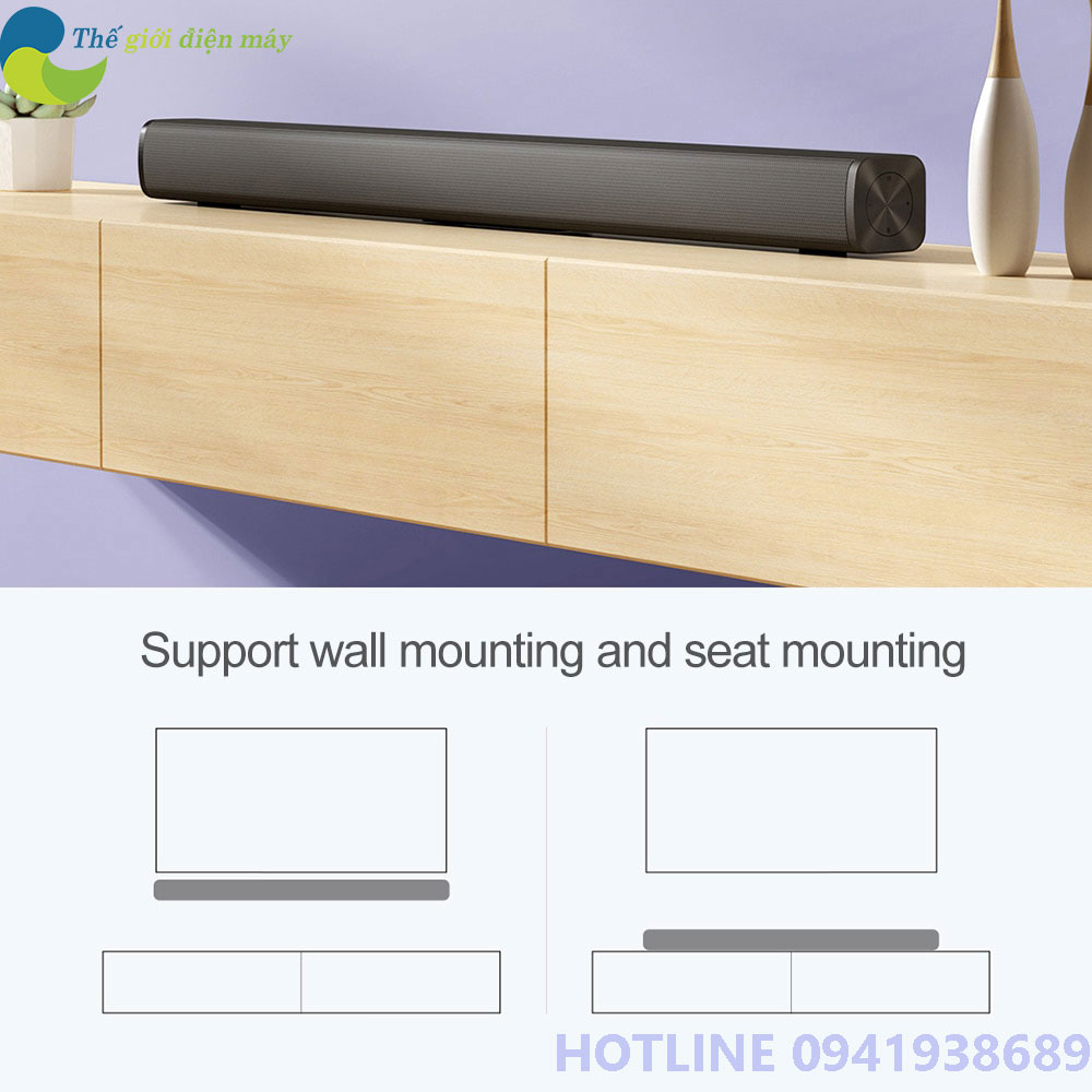 Loa soundbar TV Xiaomi Redmi hỗ trợ Bluetooth 5.0, S/PDIF, AUX - Bảo hành 6 tháng - Shop Thế Giới Điện Máy