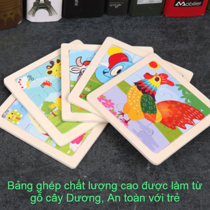 Combo 5 TRANH GHÉP HÌNH GỖ 9 MẢNH