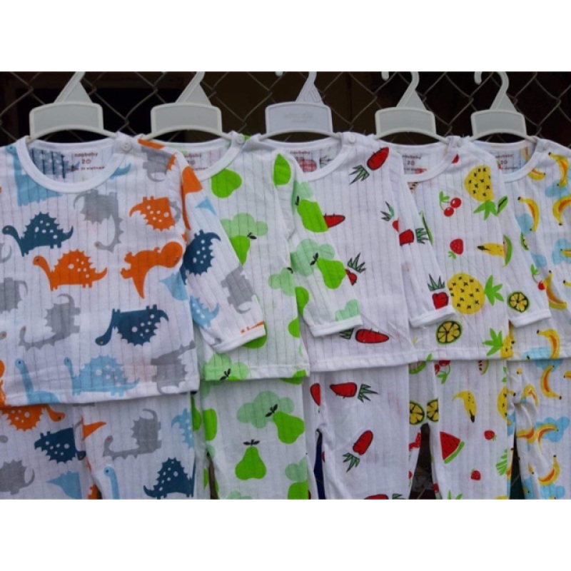 Nơi bán Combo 5 Bộ Cotton Giấy Dài Tay Size 5-7Kg Cho Bé