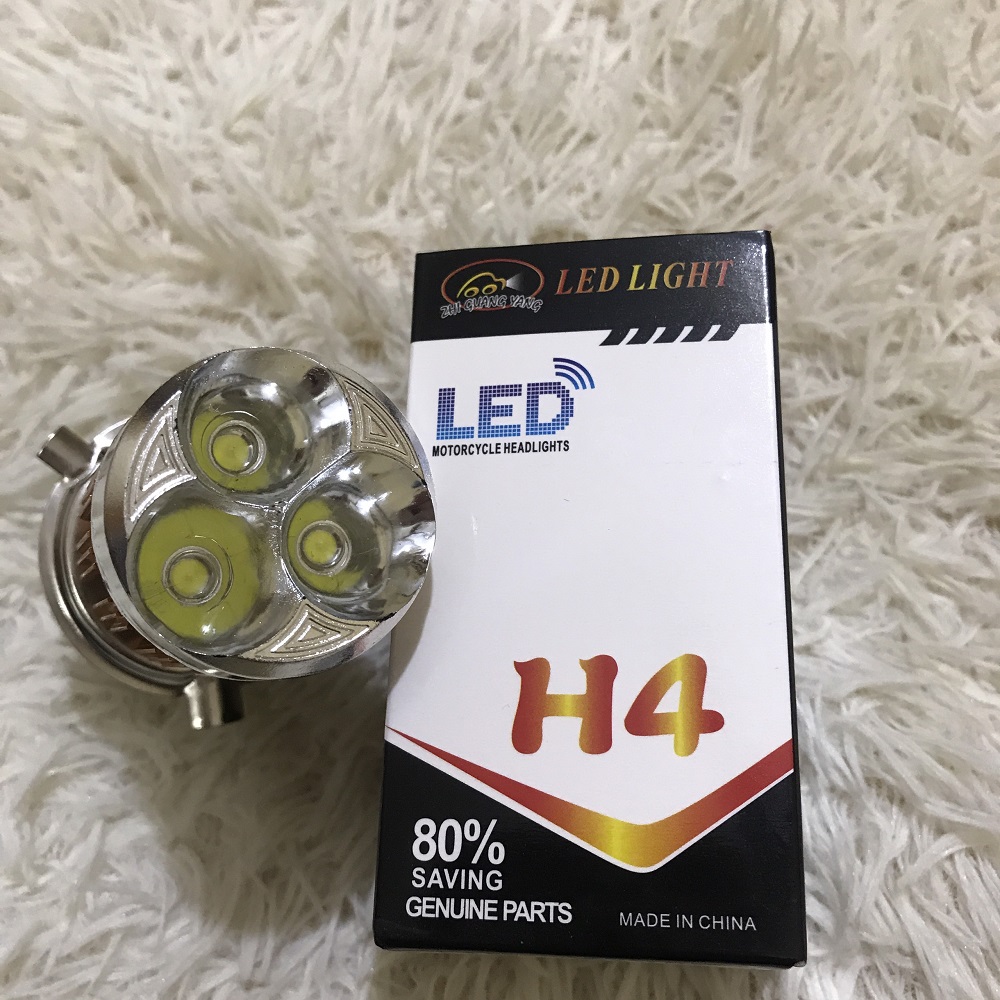 Đèn LED pha xe máy nháy nhiều chế độ màu - chân H4, M5 (H2)