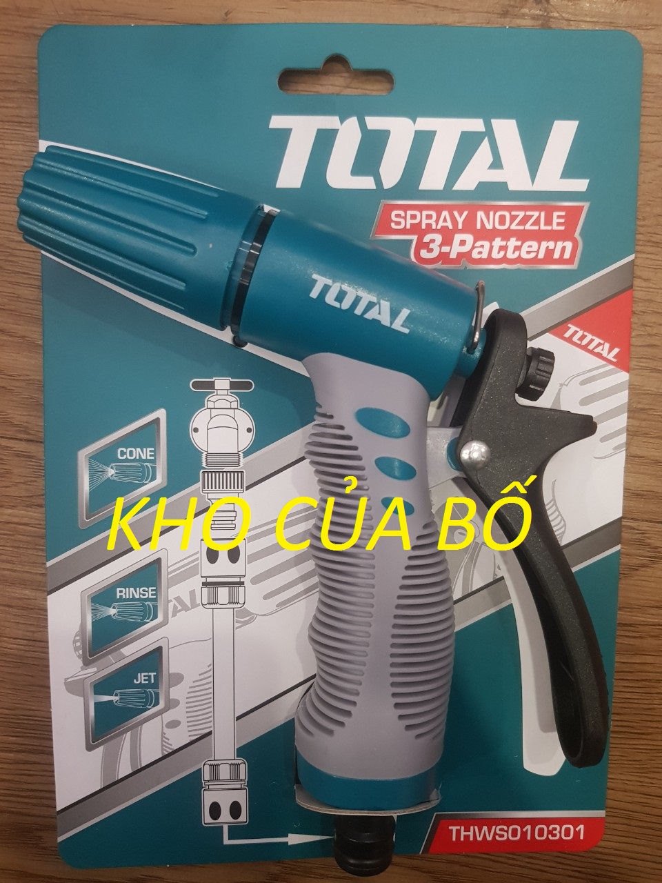 Vòi xịt tưới cây đa năng TOTAL THWS010301 nhựa ABS chống va đập với TPR, tay cầm thoải mái, không trơn trượt