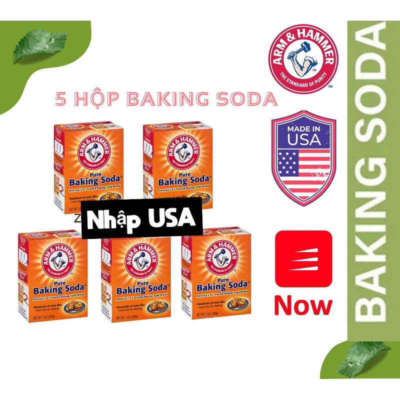 5 hộp baking soda 454gr