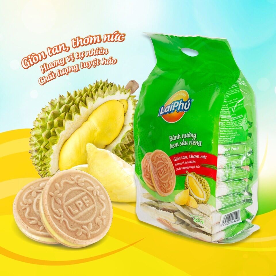 BÁNH XỐP KEM LAI PHÚ 350 GRM ( CAM/ SẦU/ MÔN) G