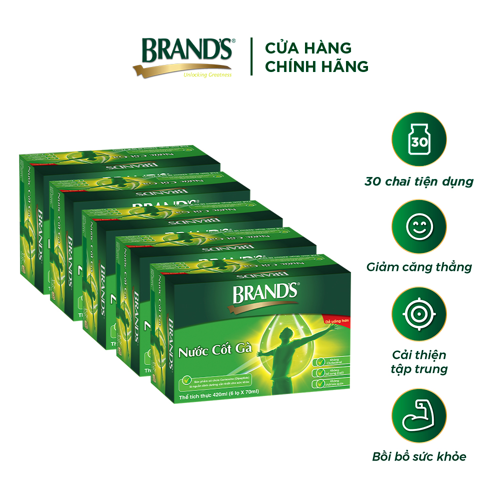[Giao hàng 2h] Combo 5 Nước cốt gà BRAND'S Vị Truyền Thống (70 ml x 30 lọ)