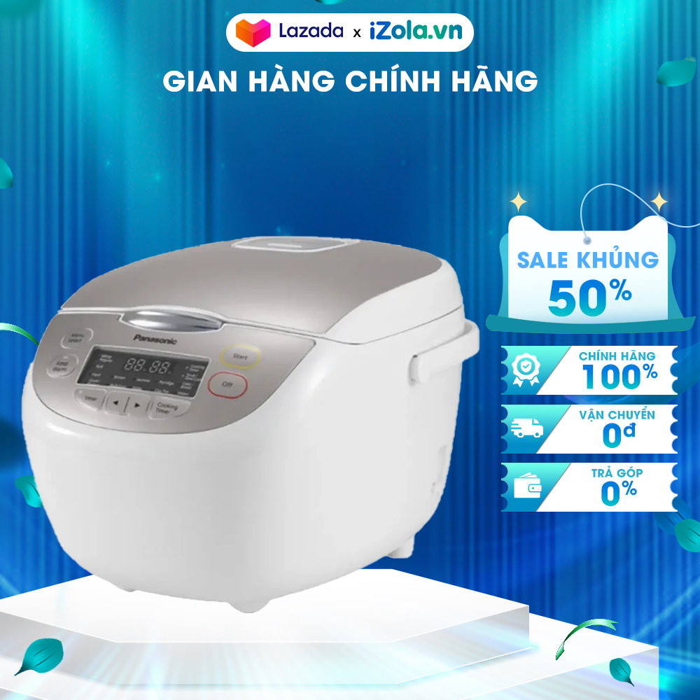 Nồi cơm điện tử 1.8 lít panasonic sr-cx188sram - nút nhấn có màn hình hiển thị - van thoát hơi thông minh - hẹn giờ 24 giờ
