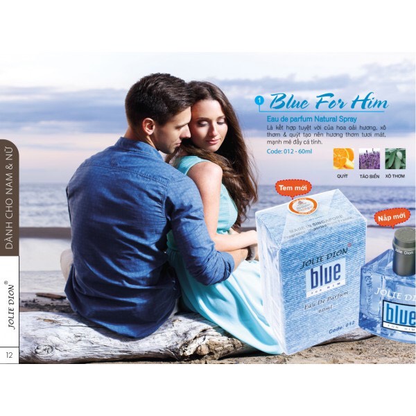 NƯỚC HOA NAM JOLIE DION BLUE FOR HIM 60ml