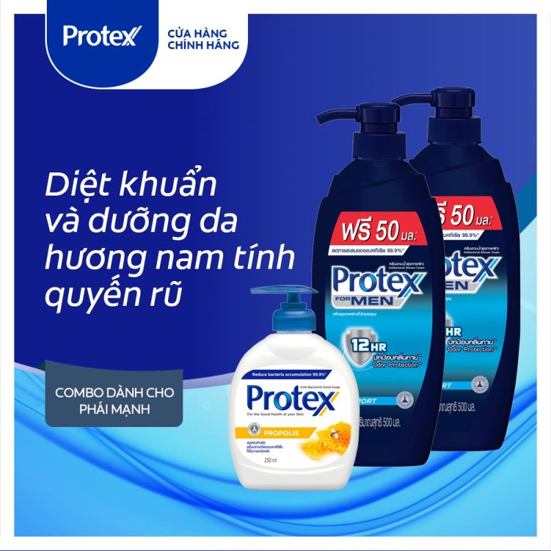 Bộ sản phẩm Protex diệt khuẩn và dưỡng da hương nam tính quyến rũ