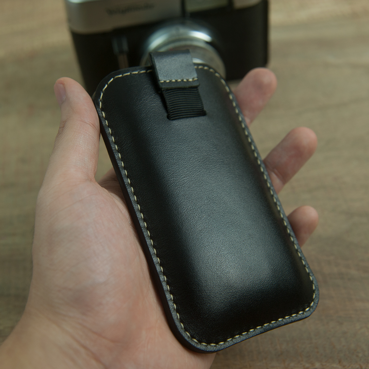 Bao điện thoại Nokia E71 - Màu Đen - Handmade thủ công - Da thật nhập khẩu