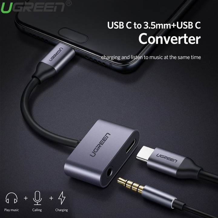 Cáp Chuyển Đổi Type-C To 3,5mm Hỗ Trợ Cổng Sạc USB-C Ugreen 50596