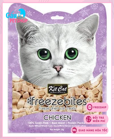 Thịt sấy lạnh KITCAT Freezebites cho chó mèo 15g