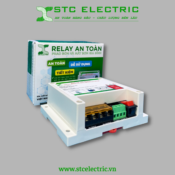 Rơ le an toàn cho phao điện máy bơm A_03 2000W ( Sử dụng 2 relay ngắt hai dây N và L của máy bơm)