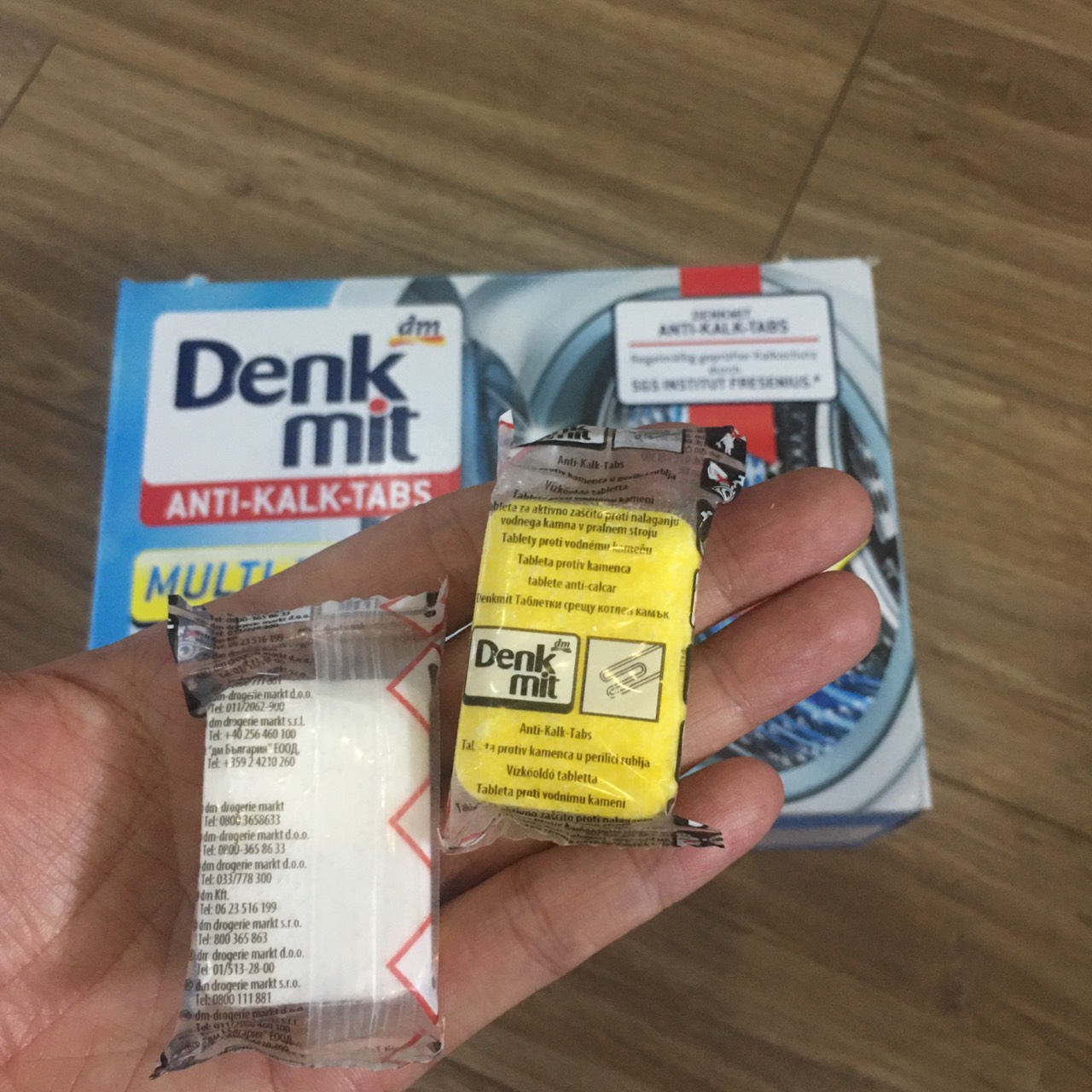 Set 2 viên tẩy lồng máy giặt DENKMIT - 1 lần tẩy (Hàng Đức)