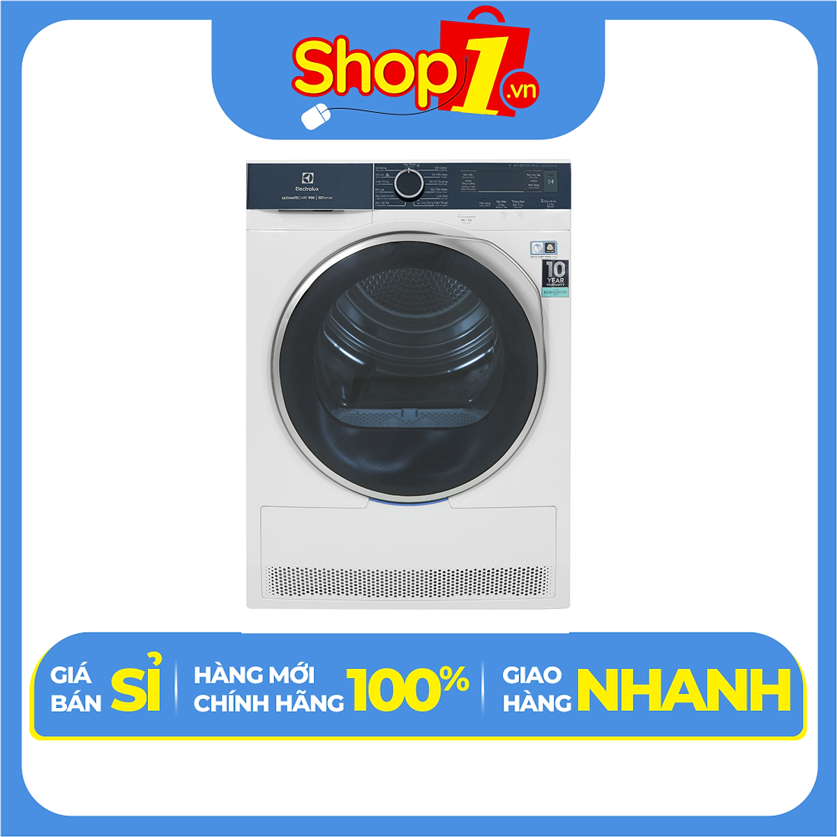 Máy sấy bơm nhiệt electrolux 9 kg edh903r9wb