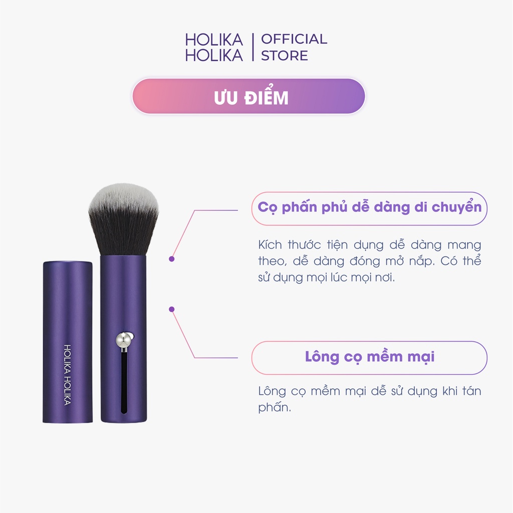 Cọ Phấn Phủ Có Nắp đậy Holika Holika Magic Tool Portable Auto Brush 7x2 (cm)
