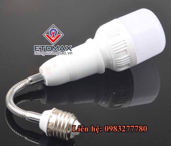 Đui đèn nối dài dây uốn E27