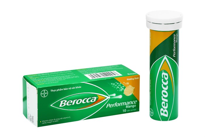Hộp 10 viên sủi bổ sung Vitamin Berocca Performance Mango