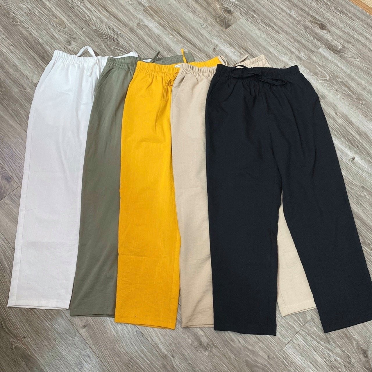 Quần Baggy Nữ vải Đũi
