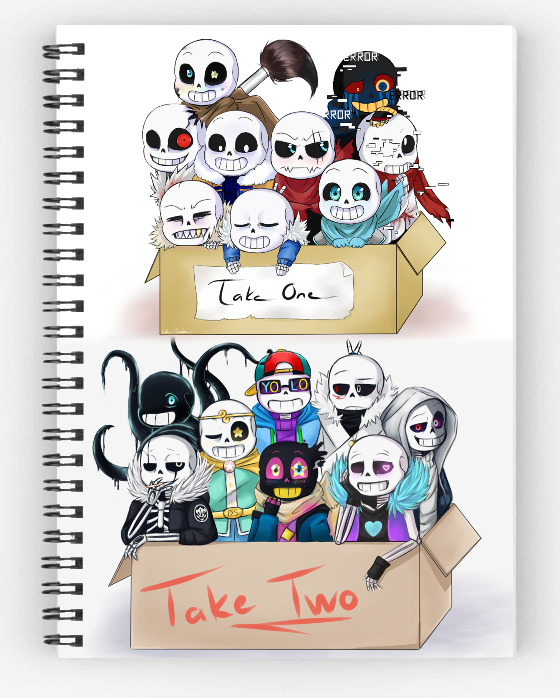 Sổ sans ink erro Undertale sổ gáy xoắn