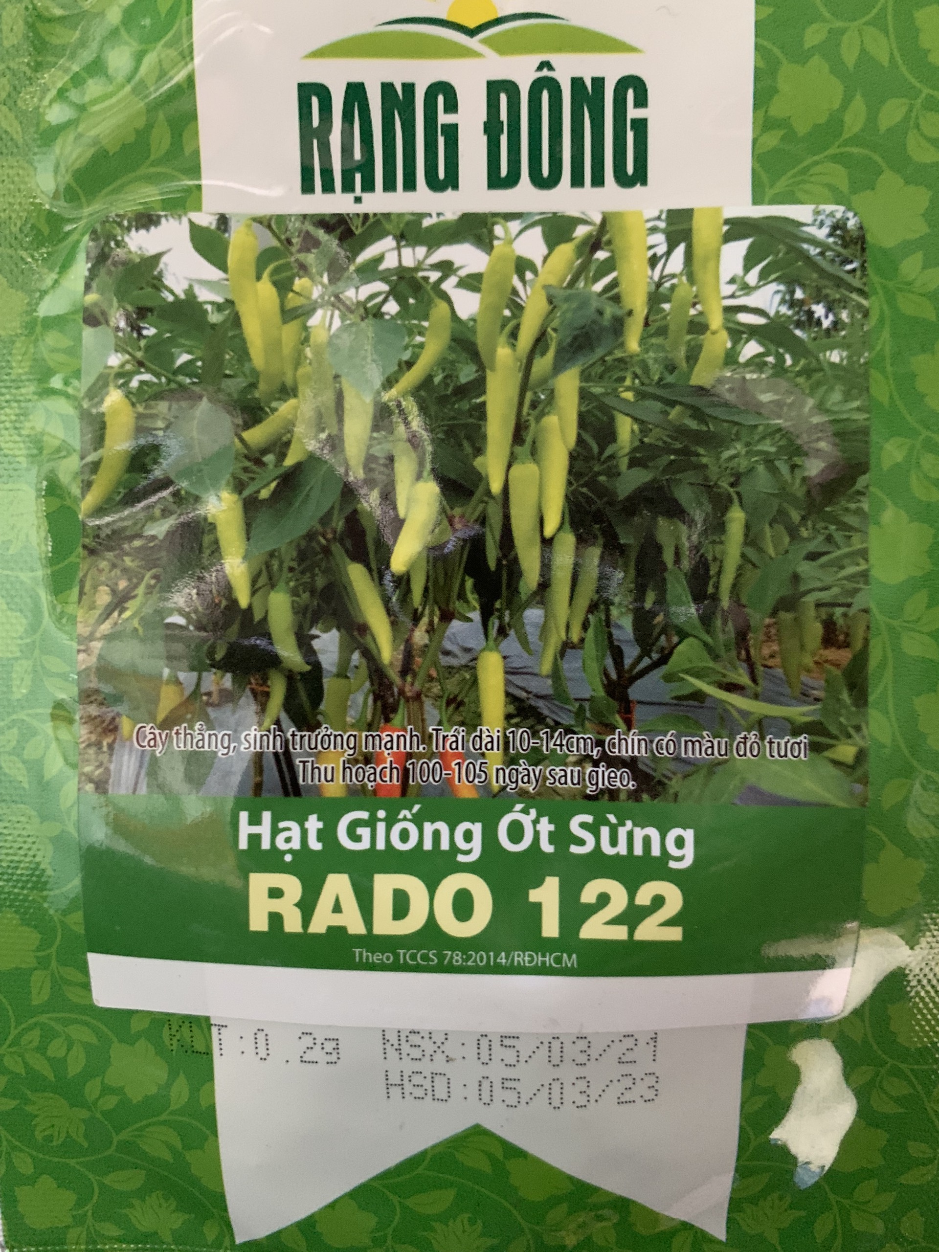 Hạt Giống Ớt Sừng Gói 0.2gr - RADO 122