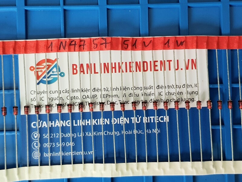 1n4757 diode zenner 1w 51v do-41