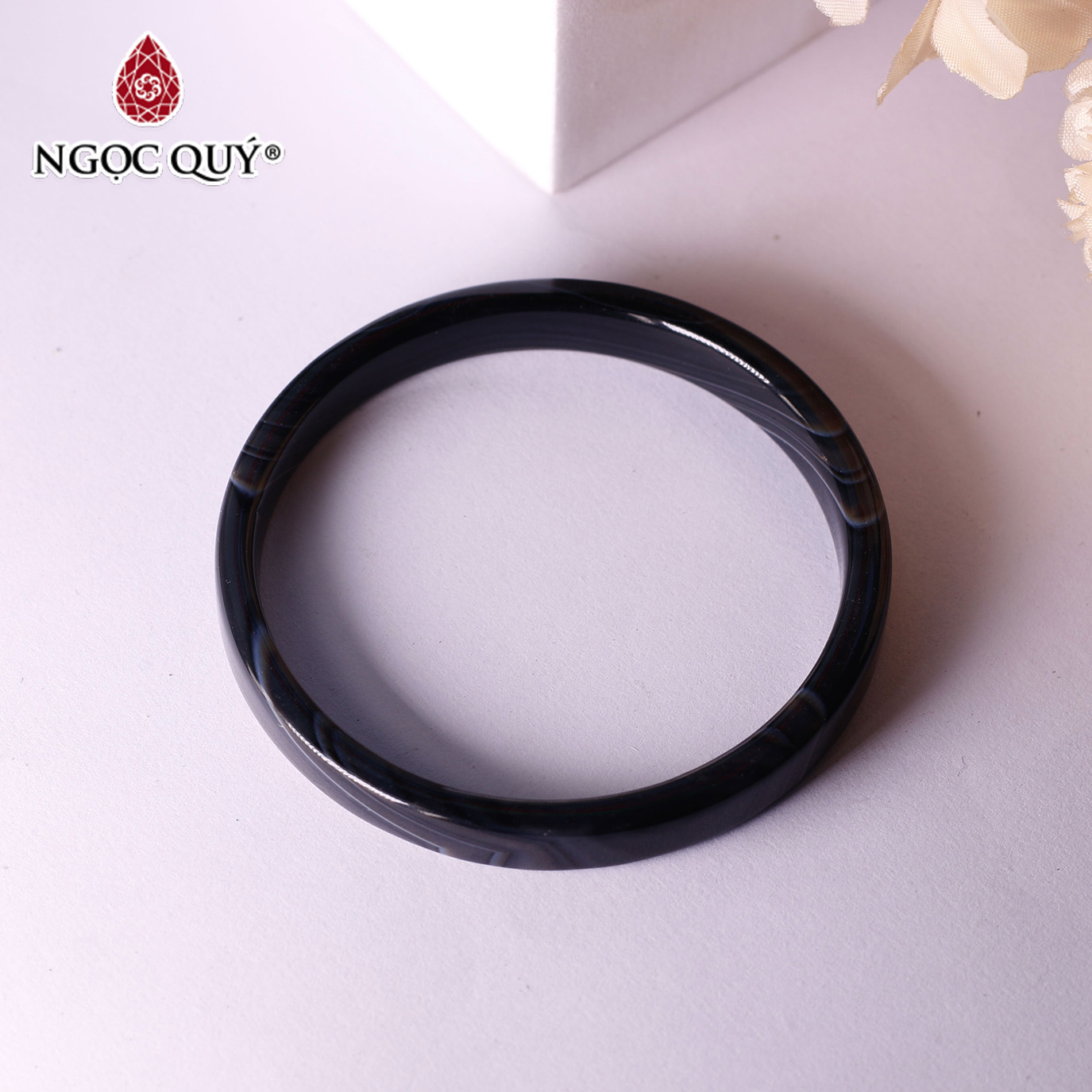 Vòng tay đá mã não bản mảnh - Ngọc Qúy Gemstones