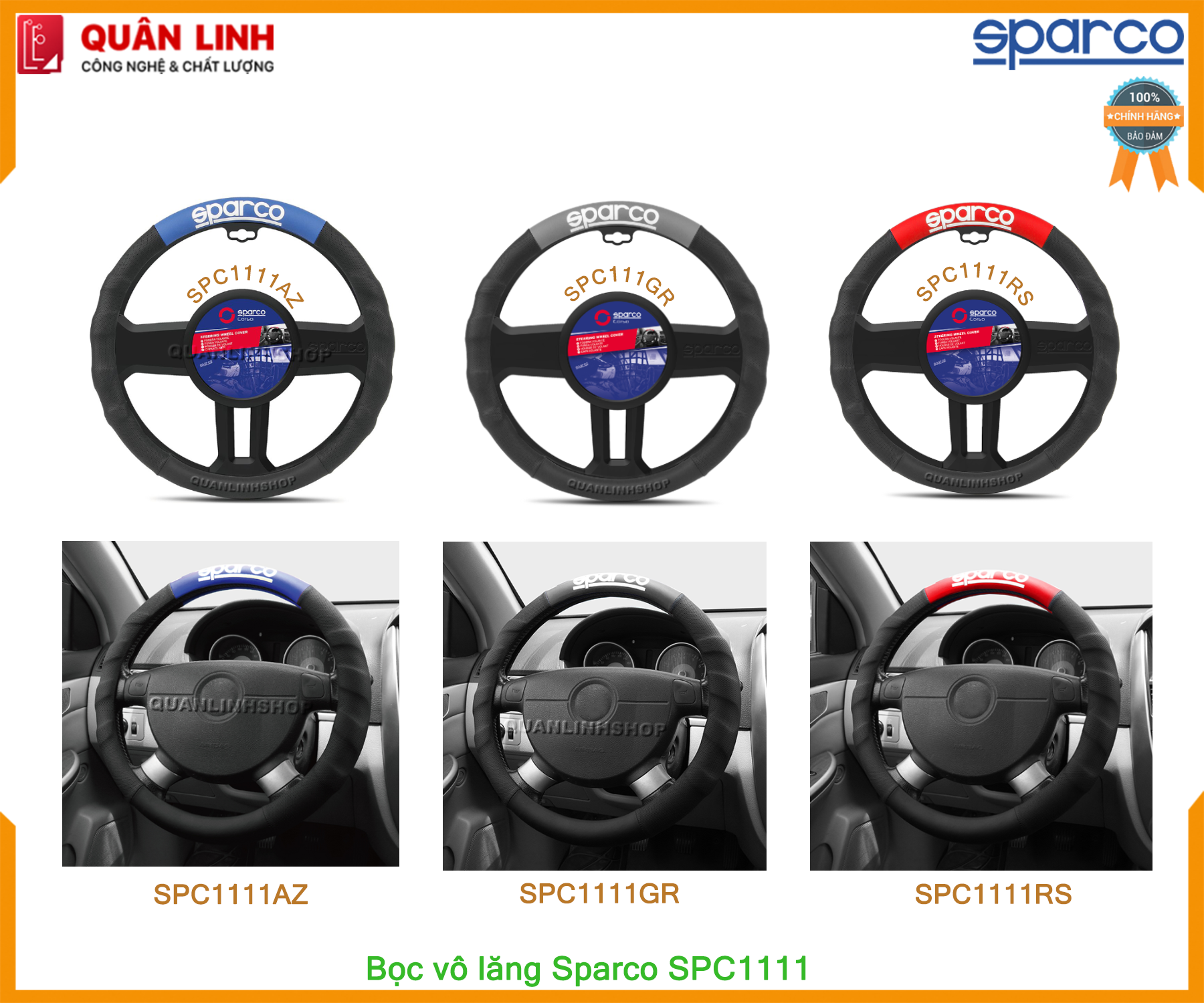 Bọc vô lăng Sparco SPC1111AZ