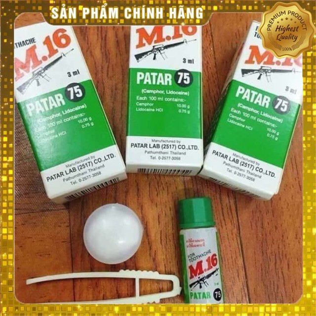 Dầu chấm đau nhứt răng m16 patar 75 thái lan dứt cơn đau răng , ngừa sâu răng hiệu quả