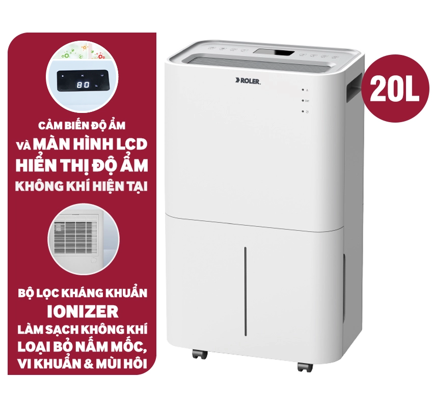 Máy hút ẩm điện tử 20 lít roler rd-1112