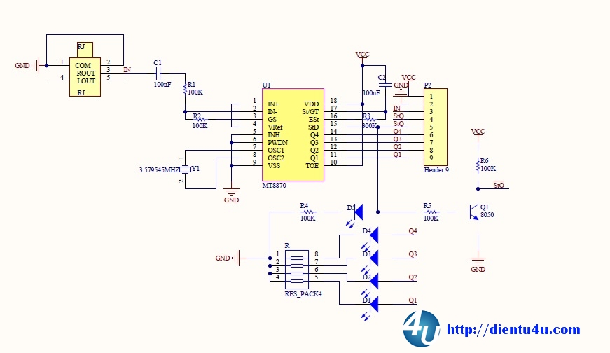 Module MT8870 DTMF - Module giải mã giọng nói qua điện thoại