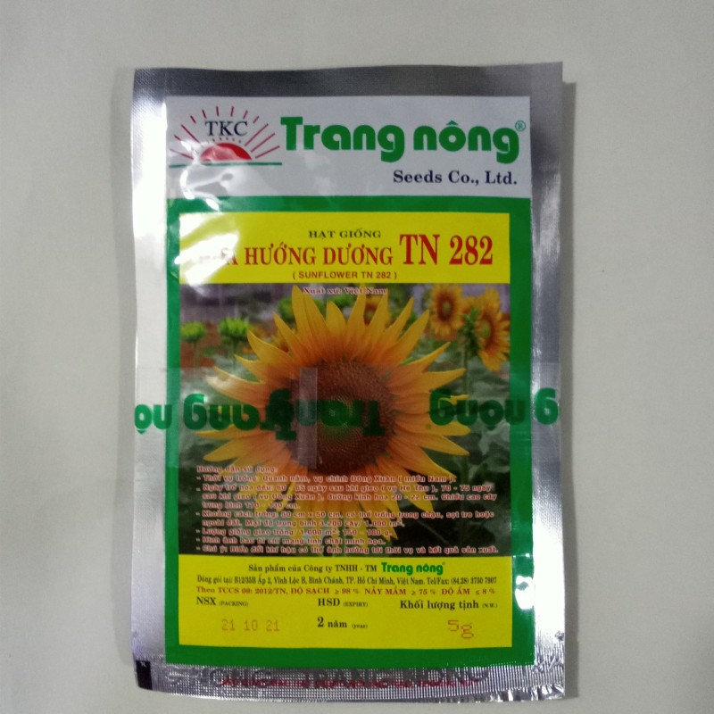 Hạt giống hoa hướng dương Trang Nông - TN 282 - Đóng gói: 5g/gói (khoảng 126 hạt/gói)