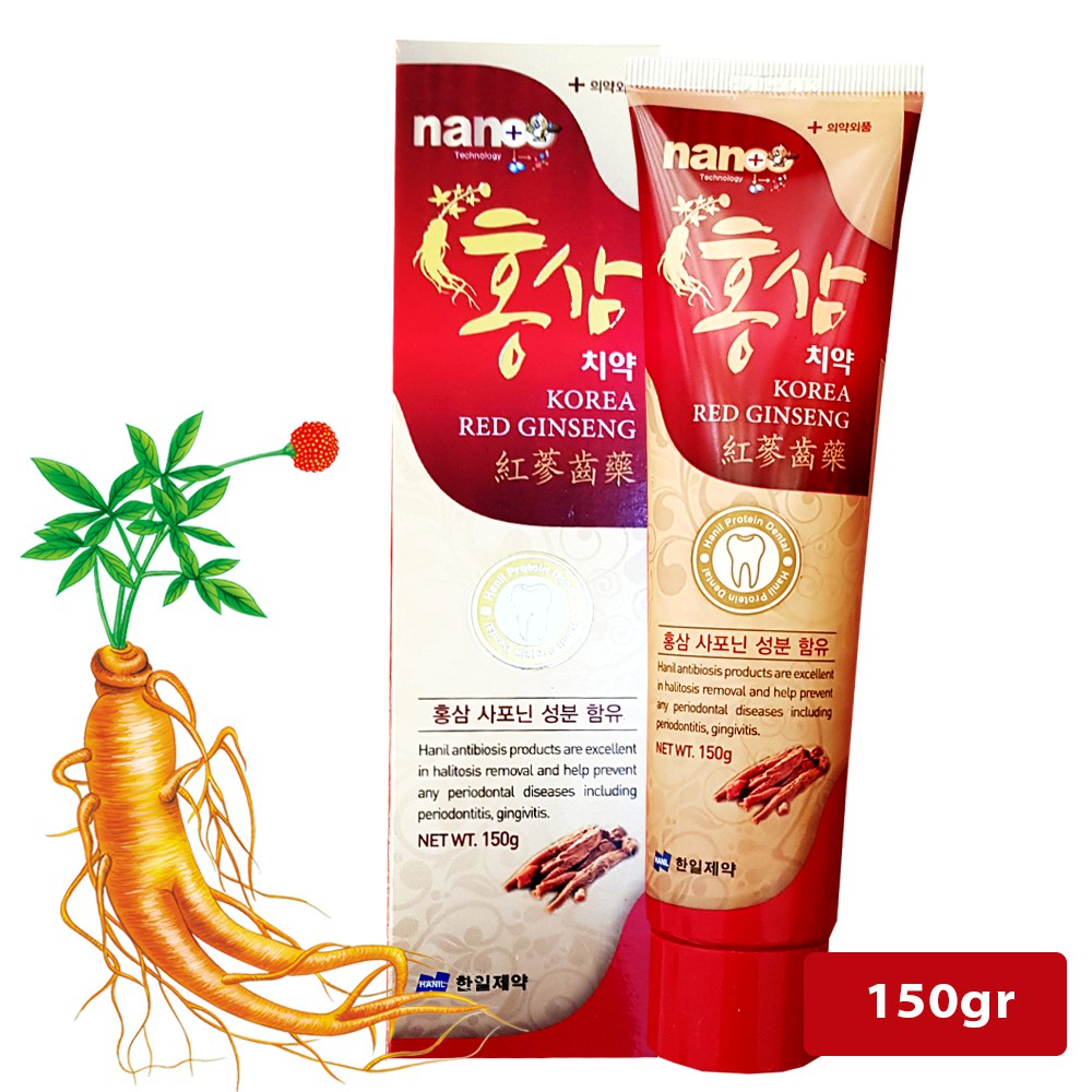 Kem đánh răng Hồng Sâm Nano chống Viêm Nướu Sâu Răng Hanil - Nhập khẩu Hàn Quốc