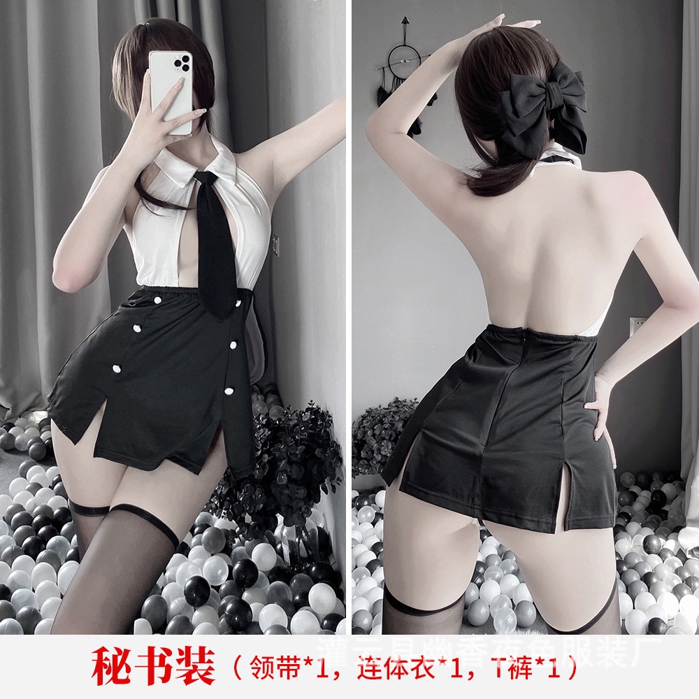 Váy Đầm Ngủ Cosplay Thư ký Gợi Cảm Kèm Cà Vạt Tk008