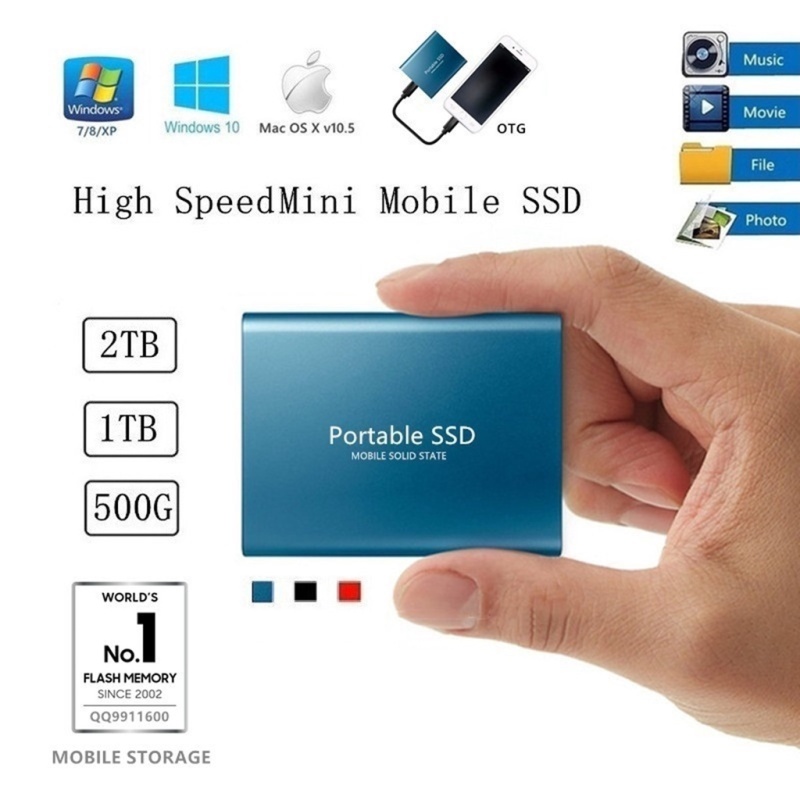 Bảng giá 4TB SSD Hard Drive 500GB Portable SSD External SSD Hard Drive for Laptop Desktop Type-c USB 3.1 SSD Portable Flash Memory Phong Vũ