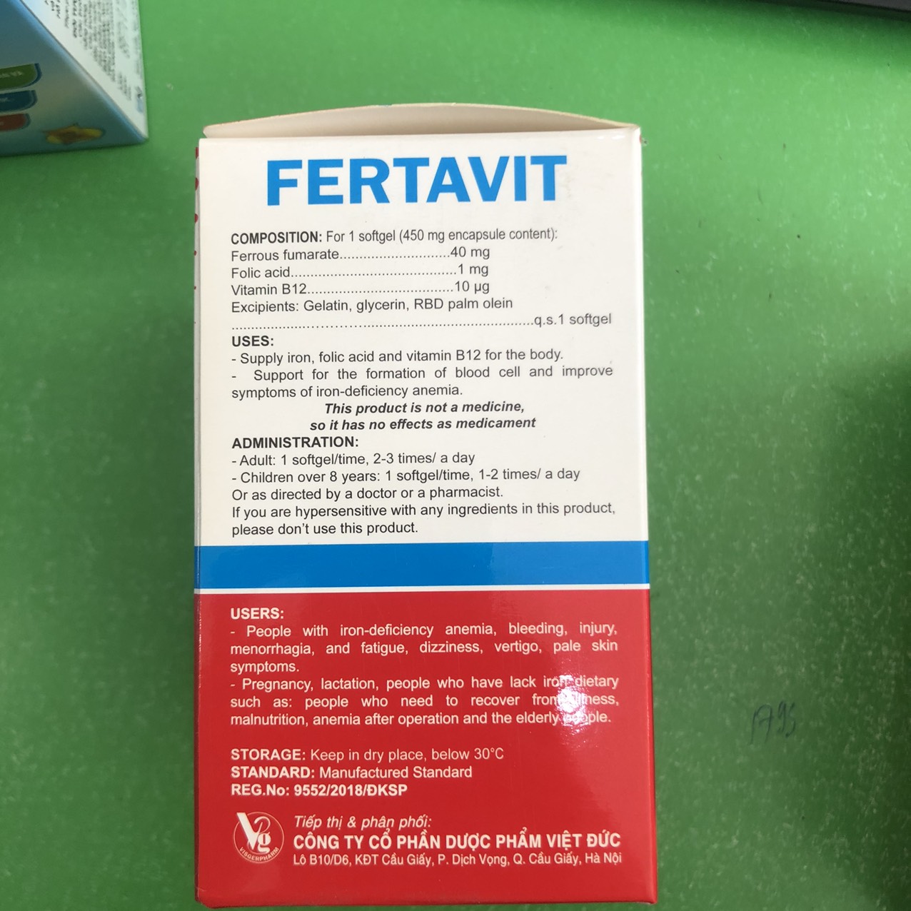 Fertavit bổ sung sắt cho người thiếu máu(100v/h)