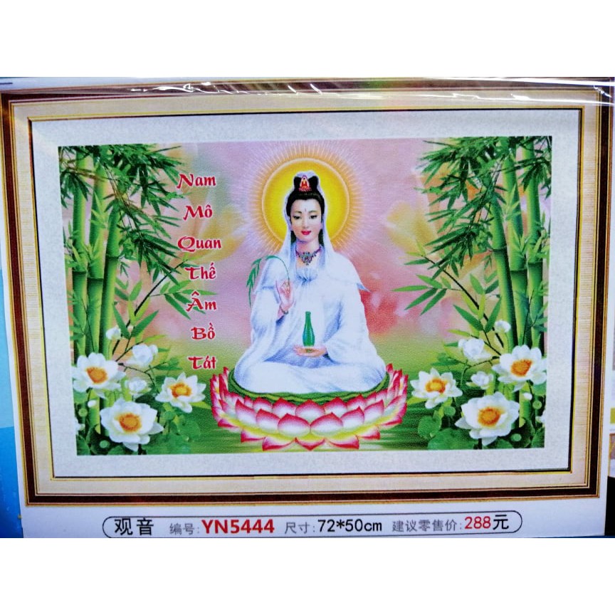 [HCM] Tranh đính đá Phật quan âm YN5444(72x50cm)