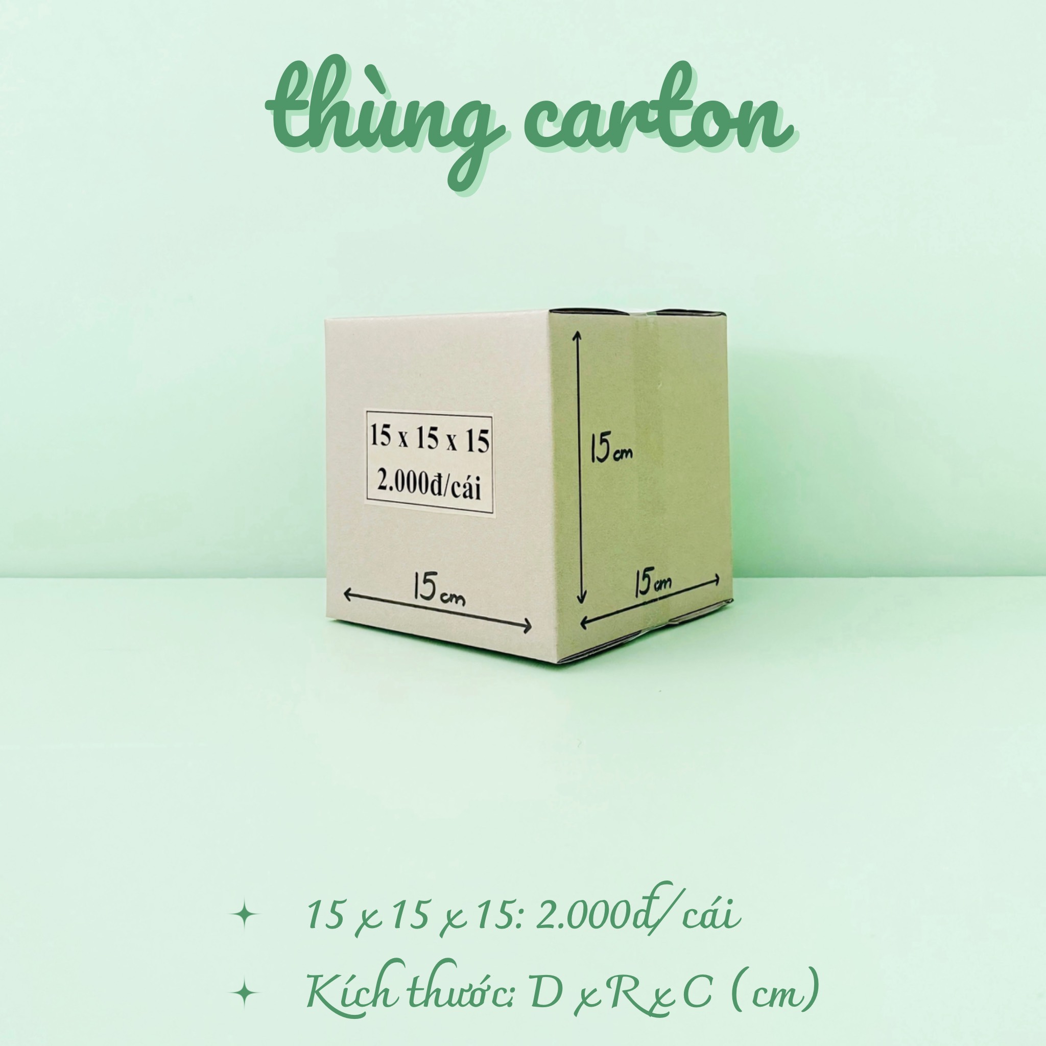 Combo 50 hộp carton 15x15x15 cm