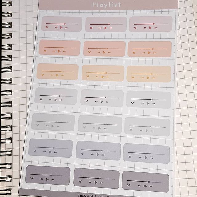 tờ sticker playlist nhãn dán màu pastel