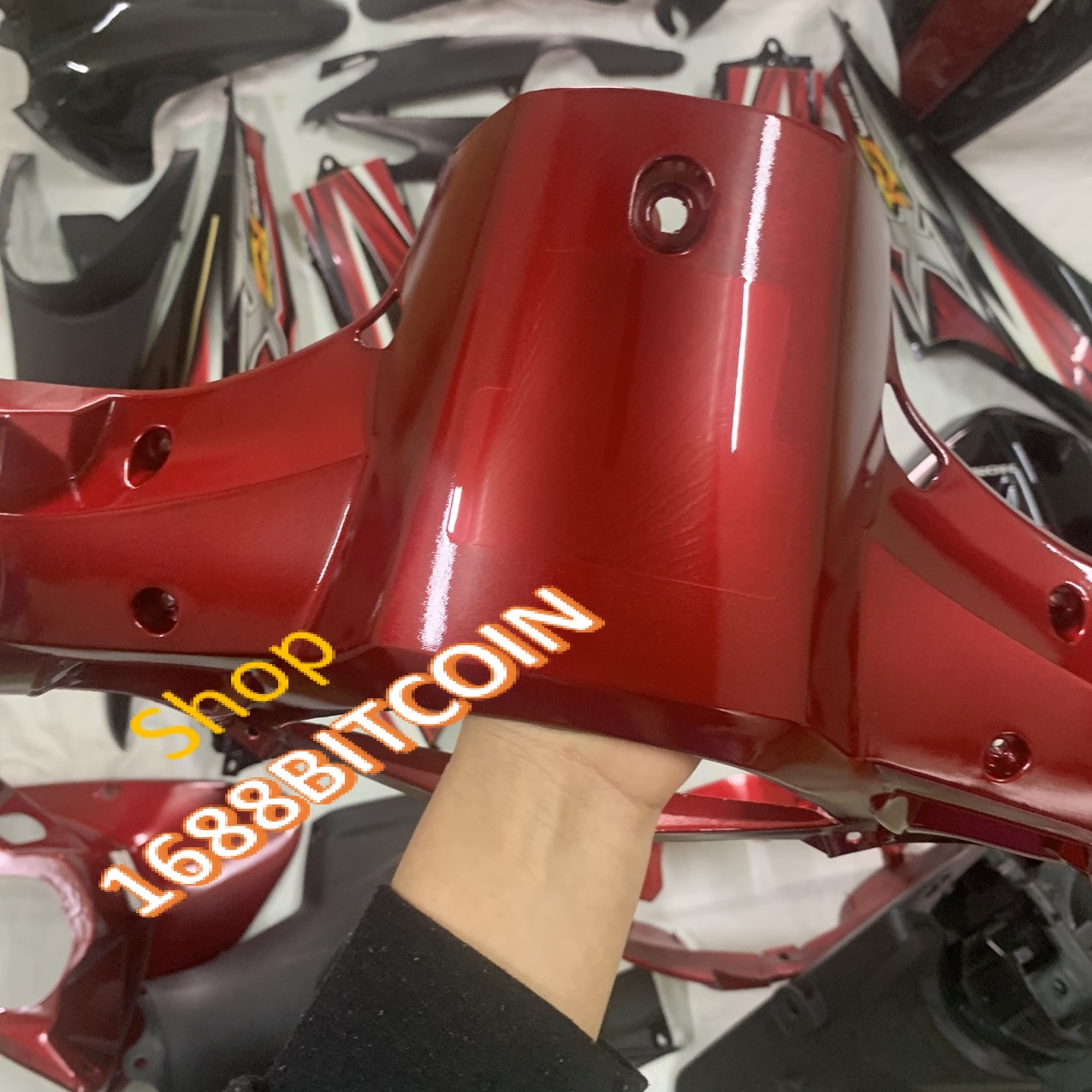 {Tặng kèm tem} Bộ dàn áo xe máy Wave RSX 110 - RSX 2010- 2011 FULL ĐỎ ĐEN
