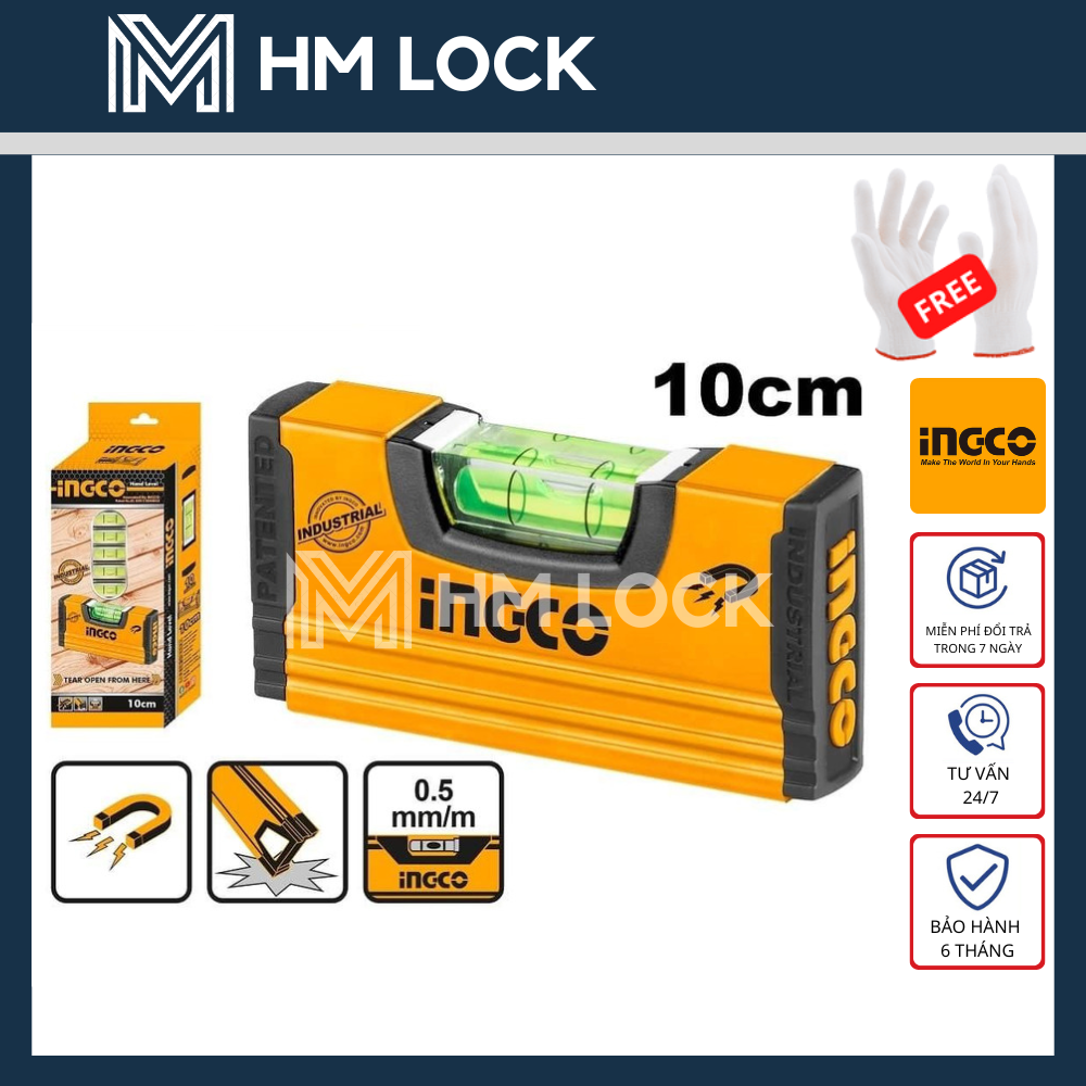 Thước thủy 100mm ingco - hàng chính hãng - hmsl03101 - hm lock