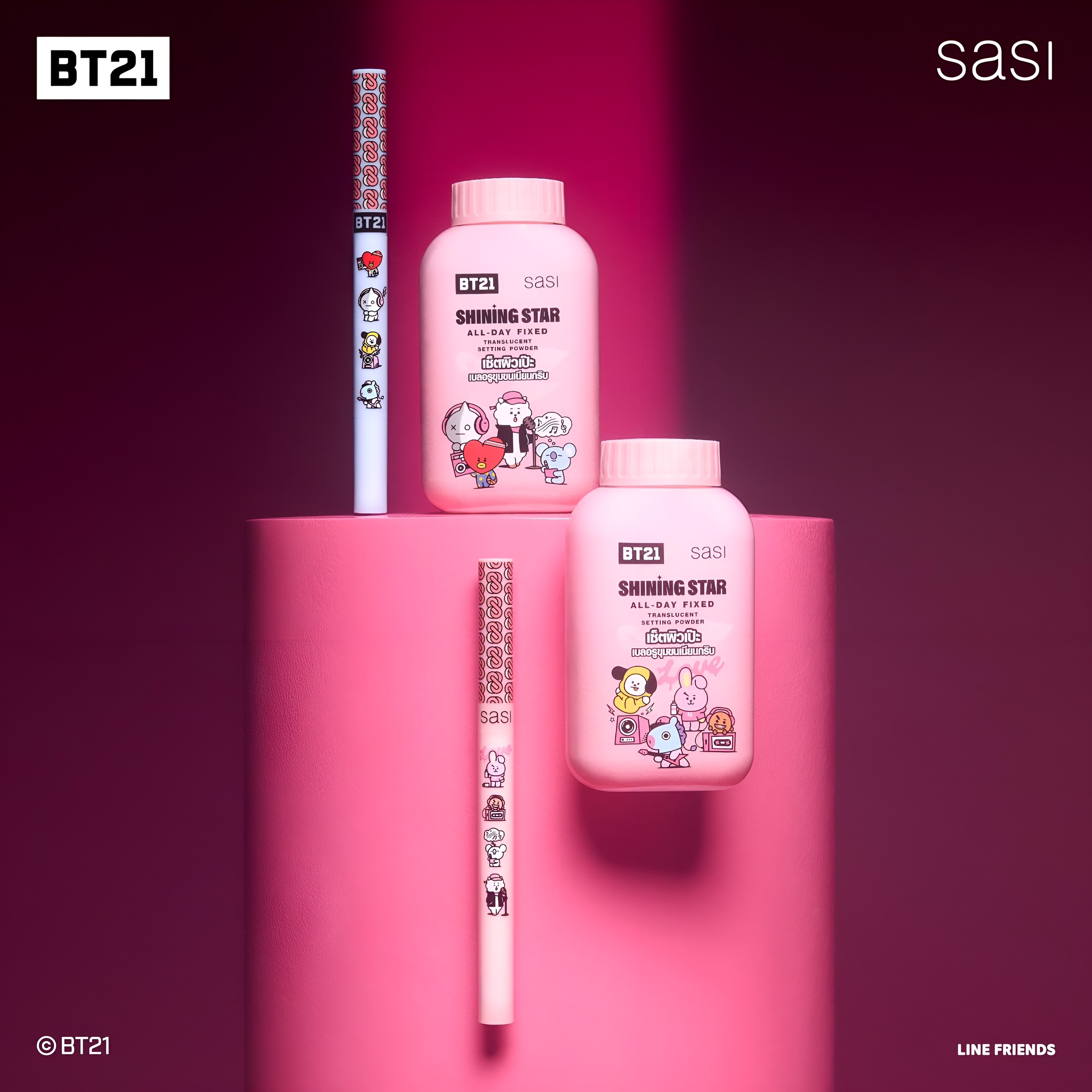 Phấn Phủ Sasi x BT21 - All-Day Fixed Translucent Setting Powder