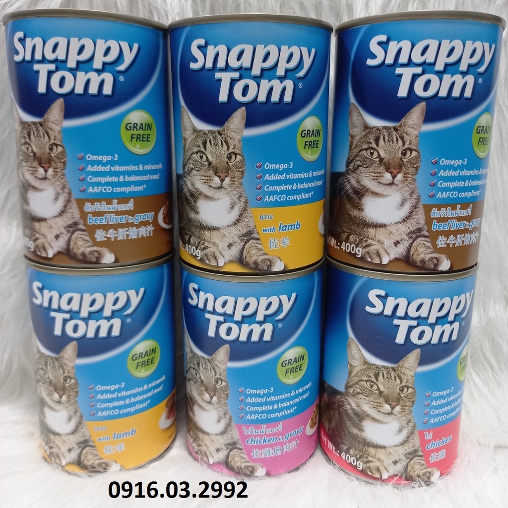 Pate Snappy Tom 400g, Pate cho mèo Snappy Tom