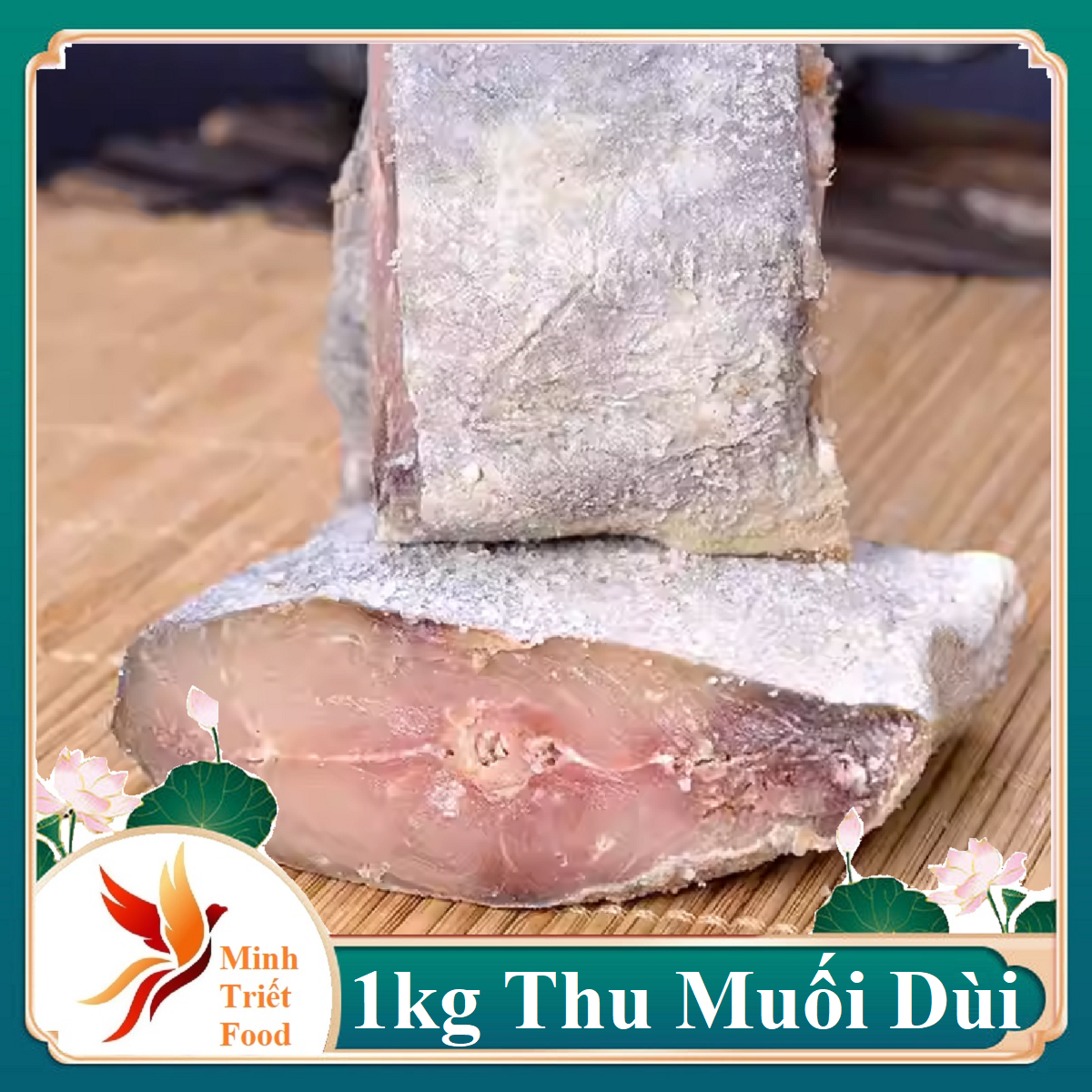 Cá thu muối dùi cắt khoanh sẵn bỏ đầu tươi mới sạch- đặc sản minh triết