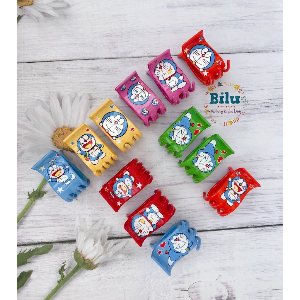 [HCM]Kẹp Tóc Càng Cua 5 Răng Hình Doraemon Doremon Nhiều Màu Sắc (Hình Thật Shop Tự Chụp)