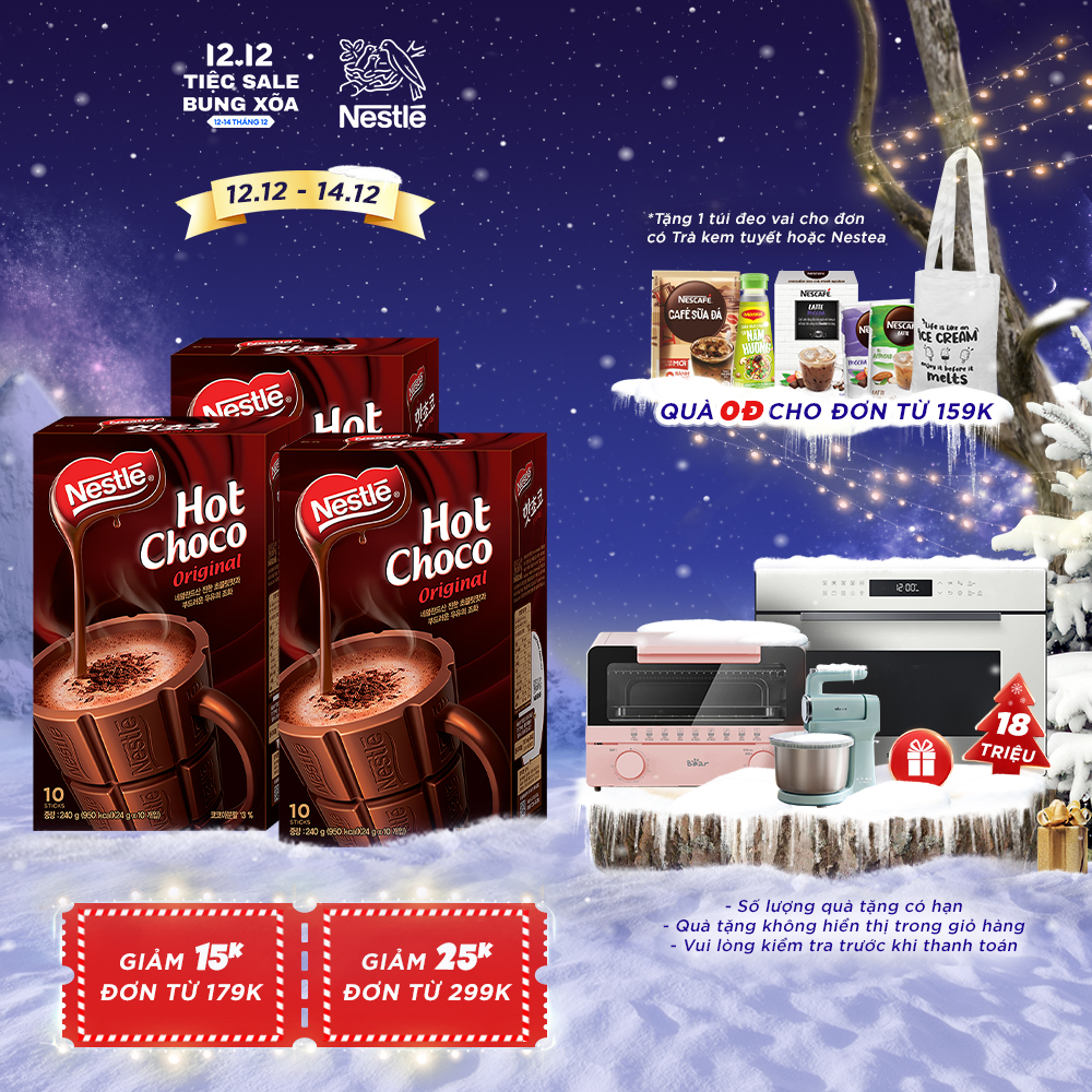 Combo 3 hộp bột cacao Nestlé® Hot Choco (10 gói x 24g)