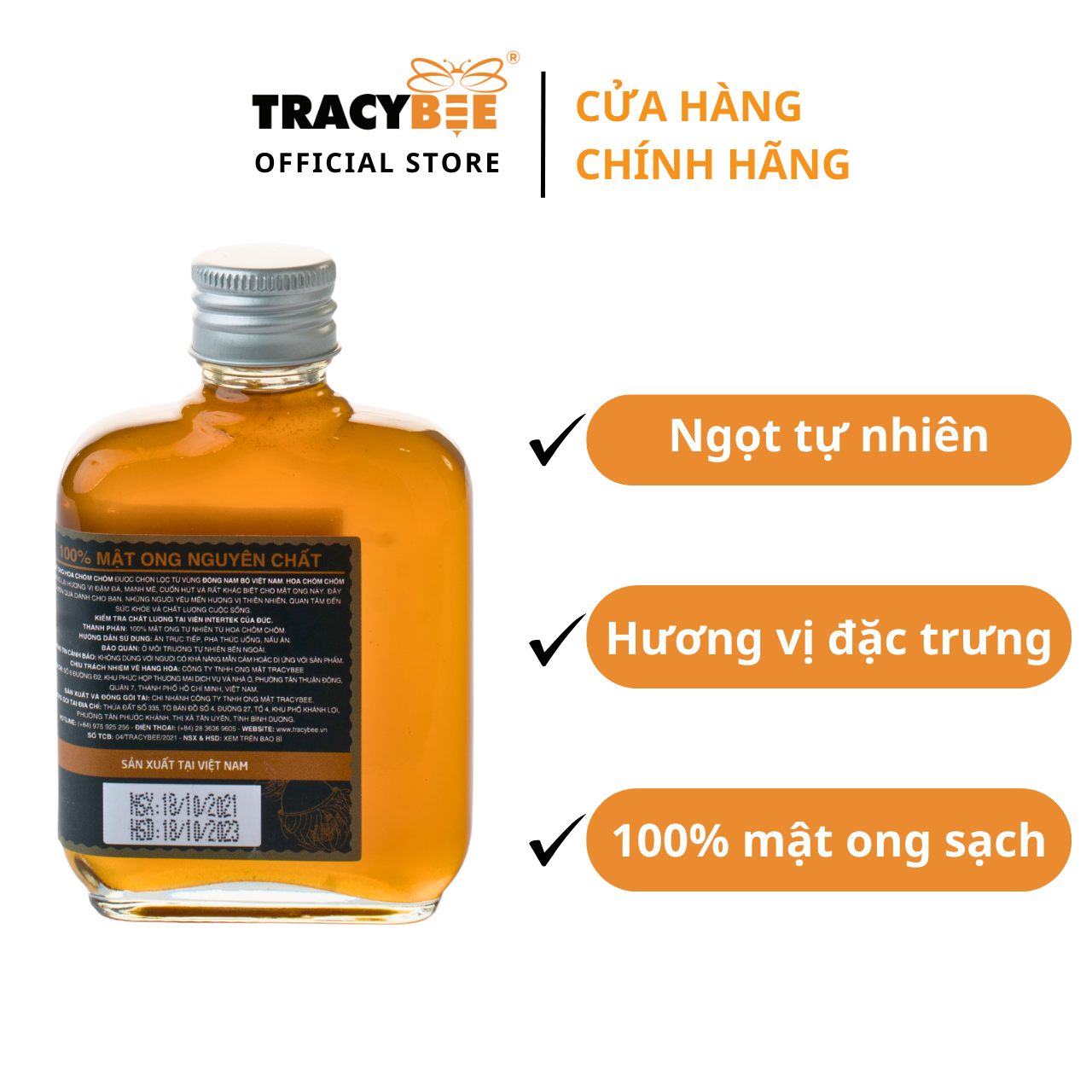 Mật ong hoa chôm chôm Tracybee 95G