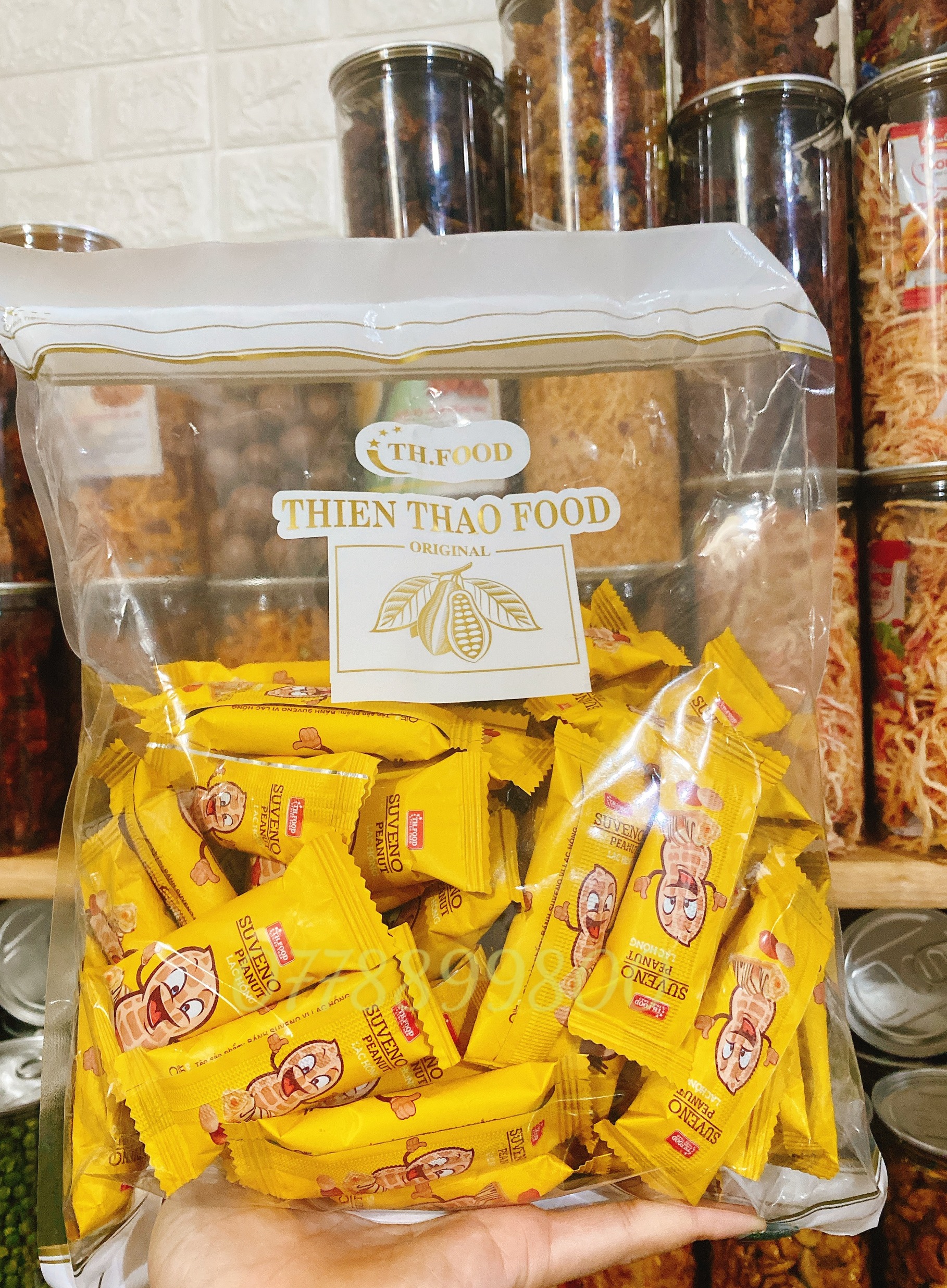 [Hoàn tiền 10%] BÁNH SỮA CHUA GIÒN VỊ ĐẬU PHỘNG GÓI 500gr Q01